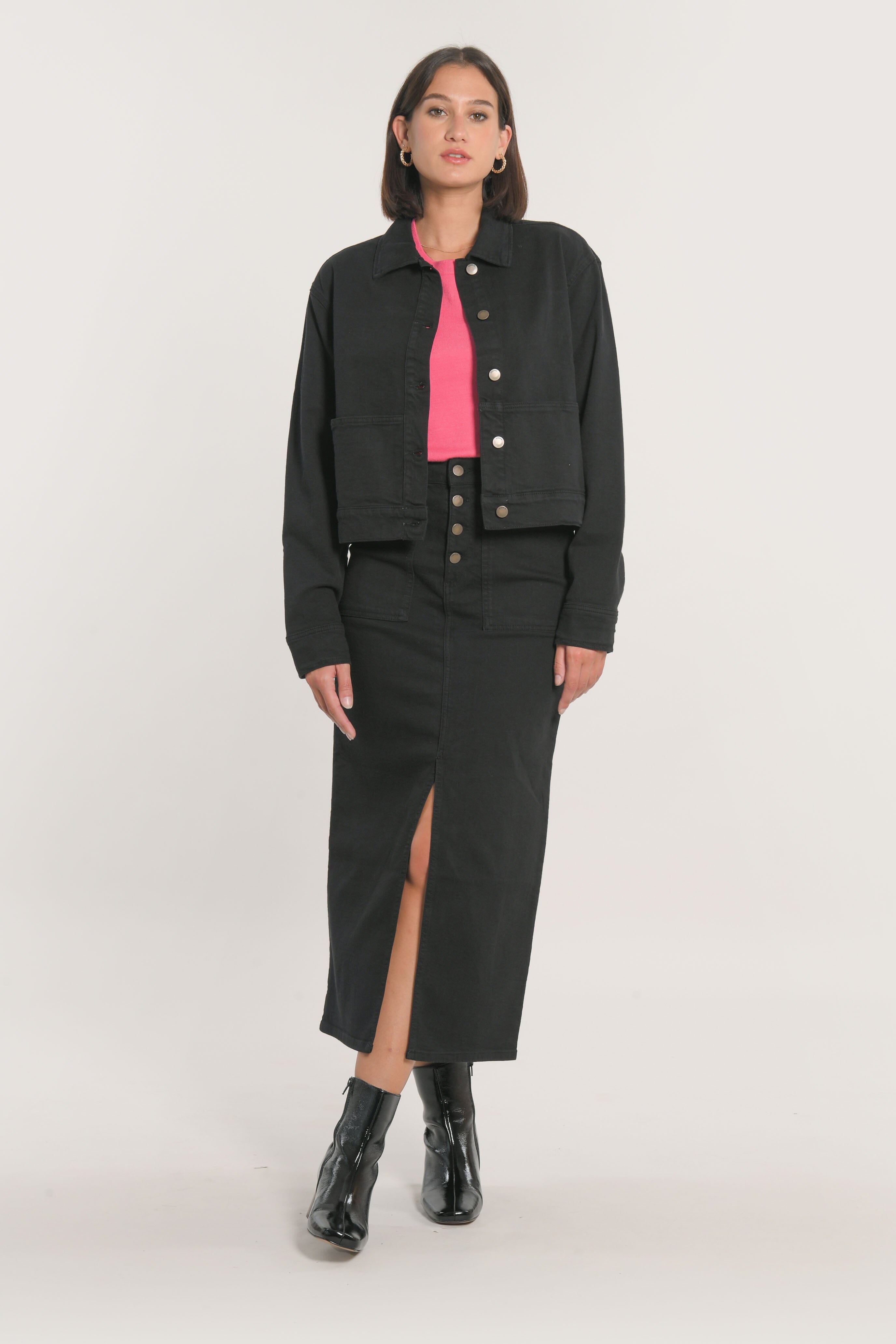 VESTE SPORT THADEE DENIM NOIR VESTE SPORTWEAR KOOKAI Mode Kookai