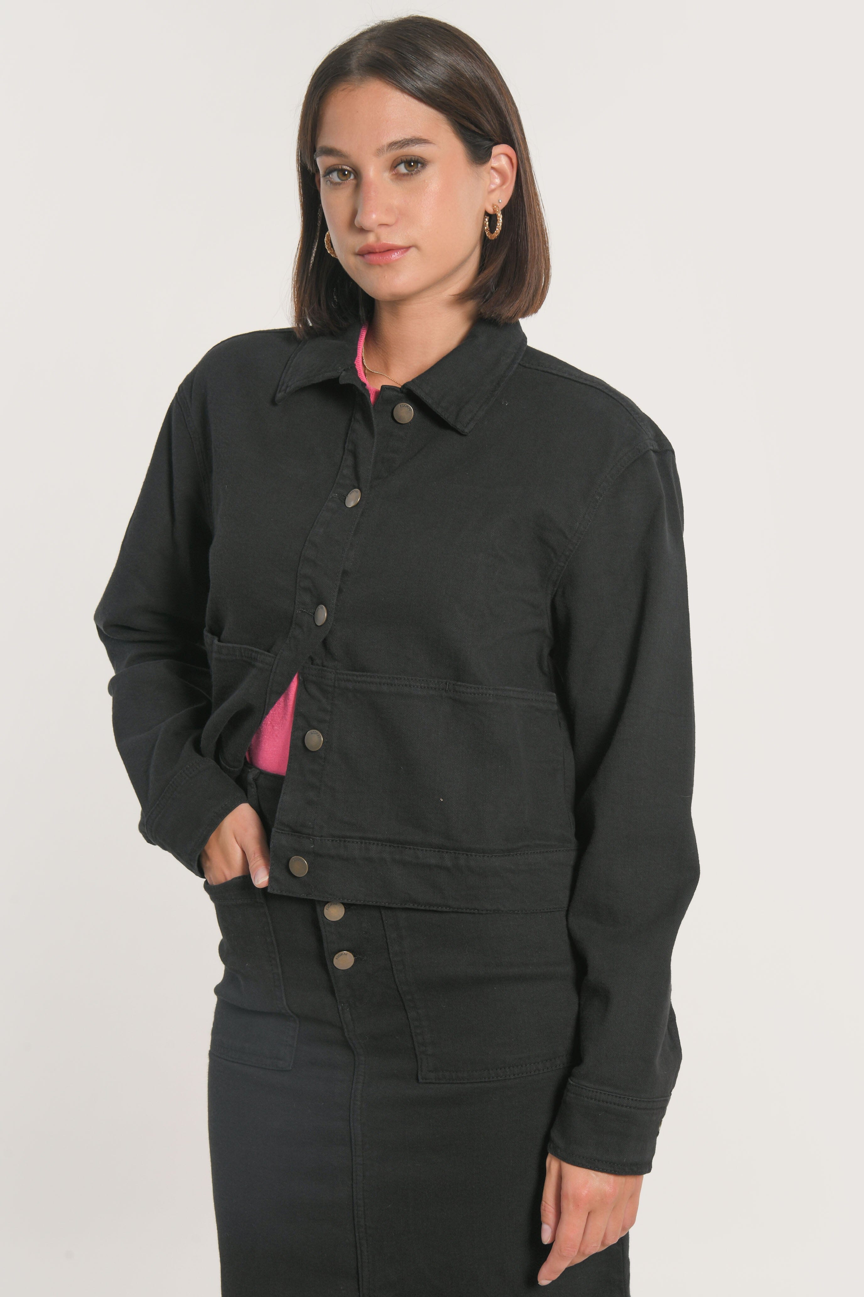 VESTE SPORT THADEE DENIM NOIR VESTE SPORTWEAR KOOKAI Mode Kookai