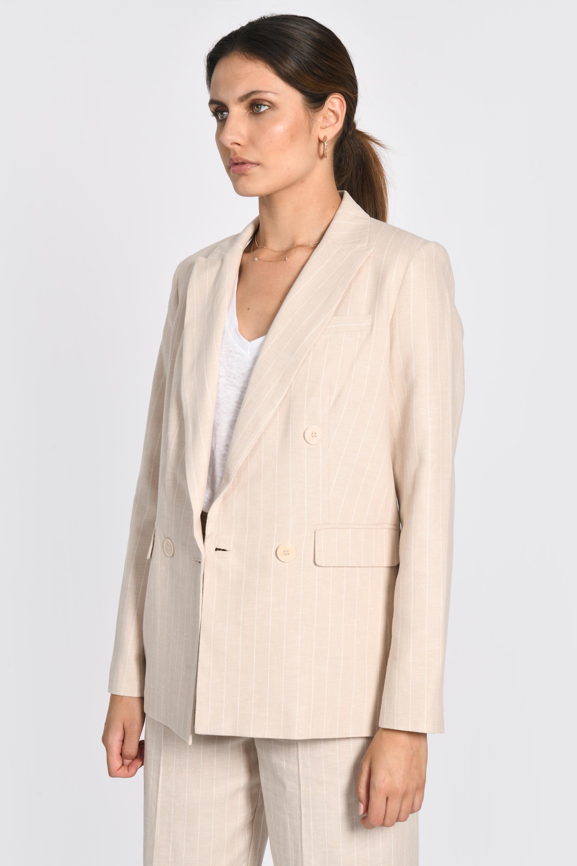 VESTE TAILLEUR TENNIS LARRY BEIGE/BLANC VESTE KOOKAI Mode Kookai