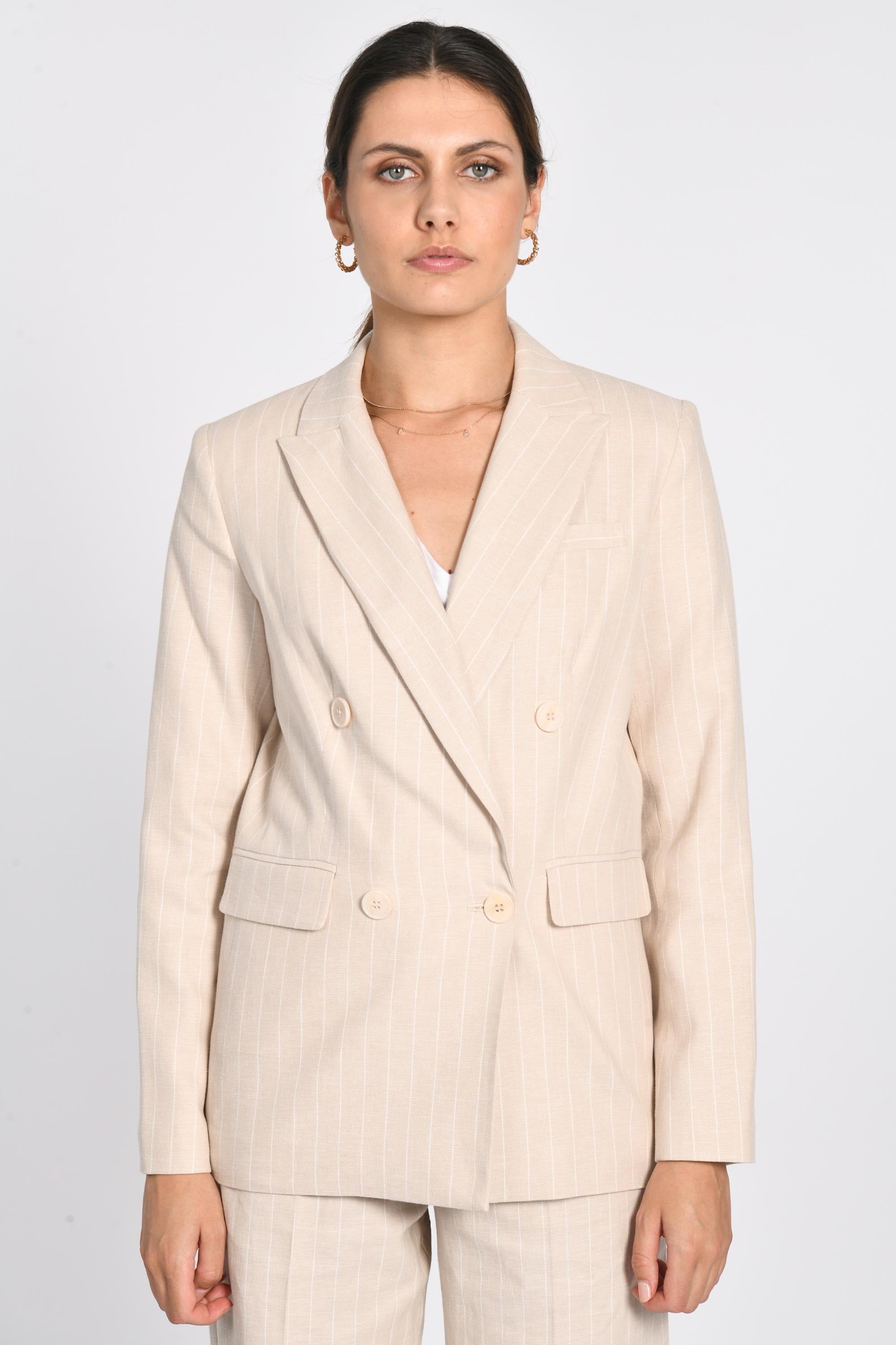VESTE TAILLEUR TENNIS LARRY BEIGE/BLANC VESTE KOOKAI Mode Kookai