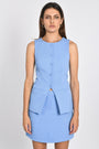 VESTON LONG KOBE Hydrangea blue CHEMISIER KOOKAI Mode Kookai