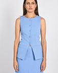 VESTON LONG KOBE Hydrangea blue CHEMISIER KOOKAI Mode Kookai