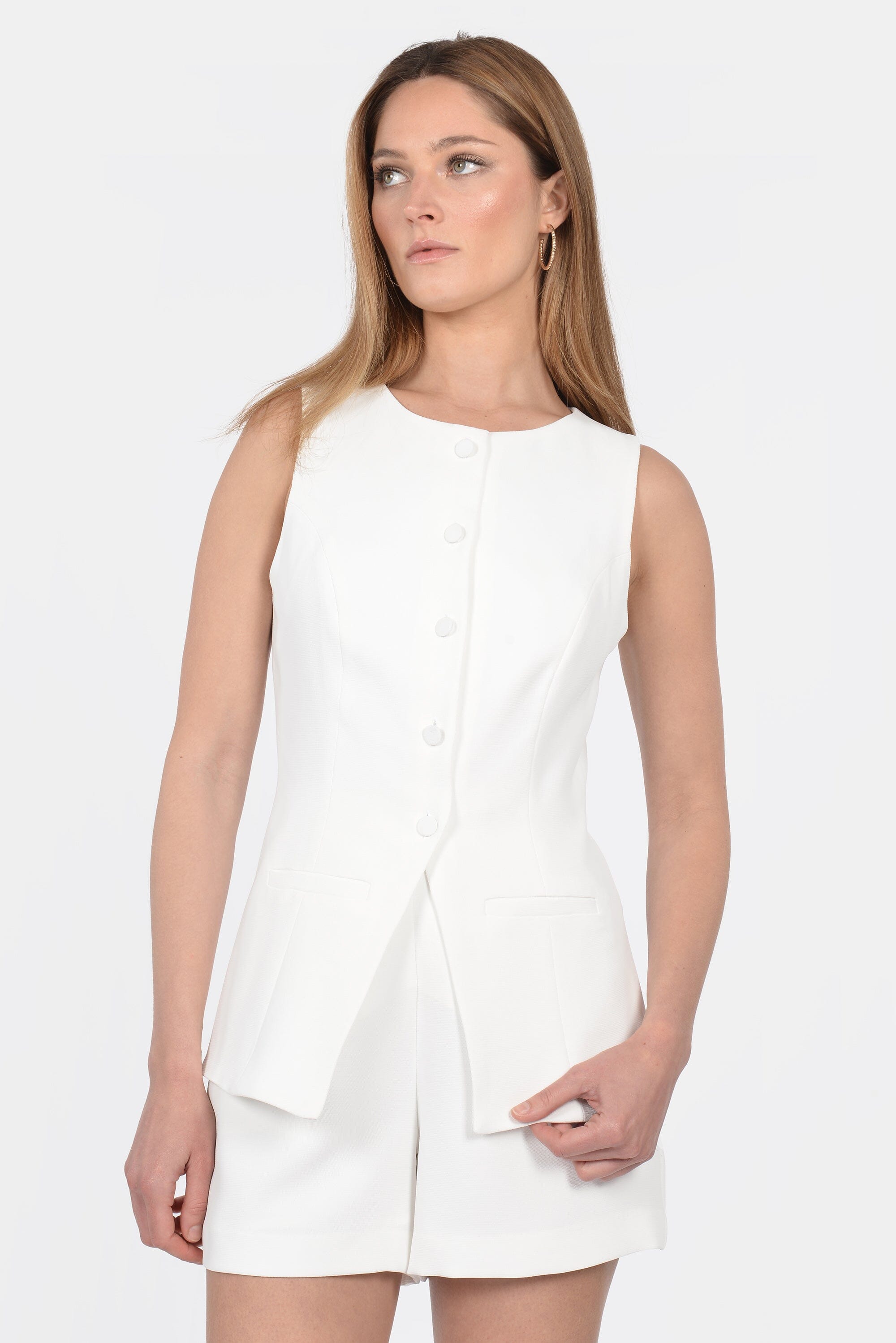VESTON LONG KOBE NATURAL WHITE CHEMISIER KOOKAI Mode Kookai